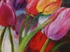 Olieverf gekleurde tulpen (Verkocht)